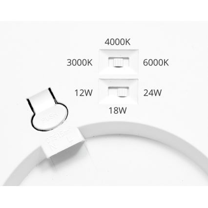Светодиодная панель с регулированием яркости и датчиком LEXA LED/12/18/24W/230V 3000/4000/6000K диаметр 30 см белый