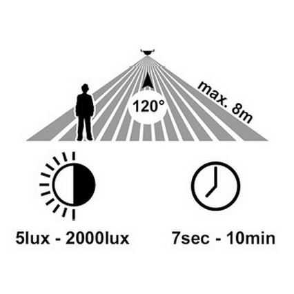 Уличный светодиодный настенный светильник с датчиком RITA LED/12W/230V 4000K IP65