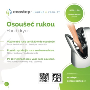 EcoStep 100001 - Інформаційна табличка для сушарки рук R1.1 CZ/ENG