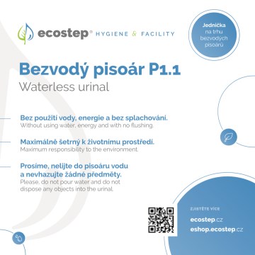 EcoStep 100002 - Інформаційна табличка для безводного писуару P1.1 CZ/ENG