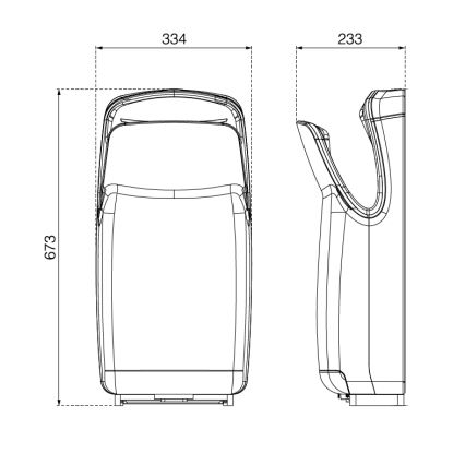 EcoStep 10006 - Сушилка для рук R1.1 750/1000 Вт/230 В серебристая