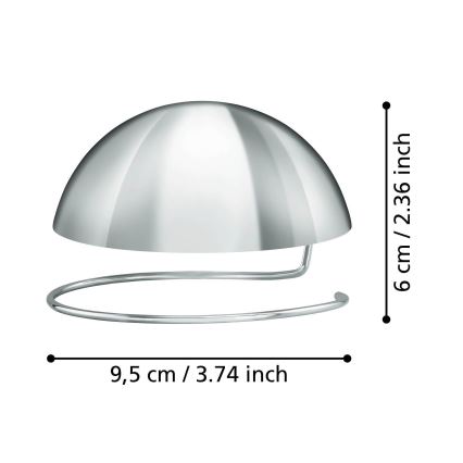 Eglo 11907 - Декоративний ковпак для лампочки G95 глянцевий хром