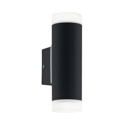 Eglo 13709 - LED уличный настенный светильник RIGA 2xGU10/4,6W/230V IP44 черный