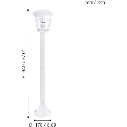Eglo 18799 - LED зовнішній світильник ALORIA 1xE27/8,5W/230V IP44 білий