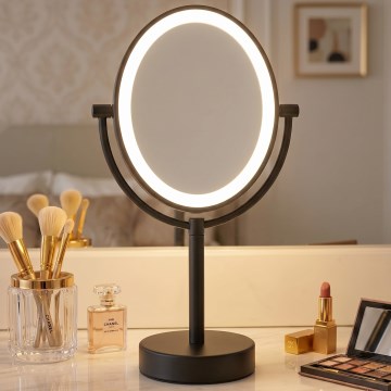 Eglo 201599 - Косметичне дзеркало з LED-підсвіткою LED/4 Вт/4xAA IP65 чорне