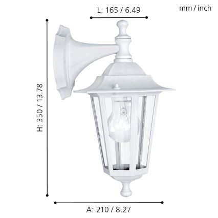 Eglo - Уличный настенный светильник 1xE27/60W/230V IP44 белый