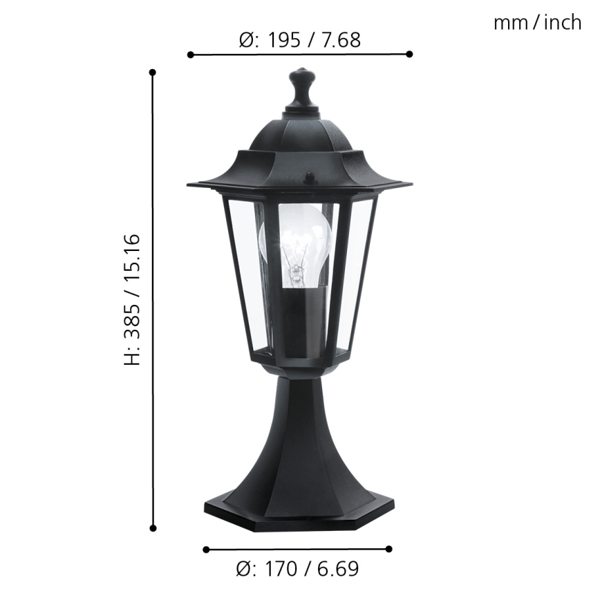 Eglo - Наружный светильник 1xE27/60W черный IP44