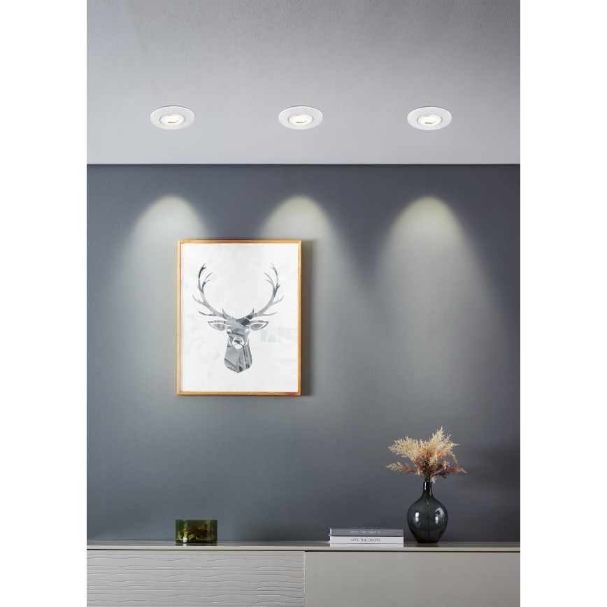 Eglo - Набір із 7 вбудованих LED-світильників LED/4,9W/230V, 2700/4000/6500K, діаметр 9 см, білий