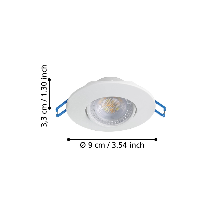 Eglo - Набір із 7 вбудованих LED-світильників LED/4,9W/230V, 2700/4000/6500K, діаметр 9 см, білий