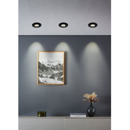Eglo - Набір із 10 вбудованих точкових LED‑світильників LED/4,9W/230V 2700/4000/6500K діам. 9 см чорний