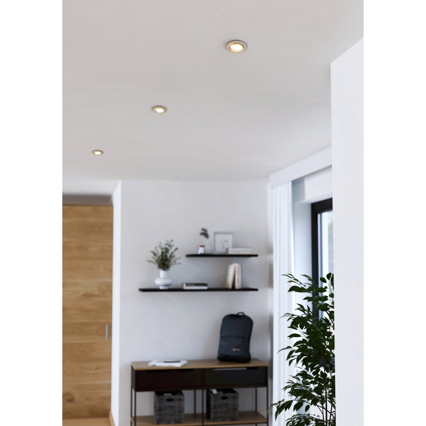 Eglo - набір з 3x LED вбудованих світильників, 4,9 Вт, 230 В, 2700/4000/6500 К, діаметр 9 см, матовий хром