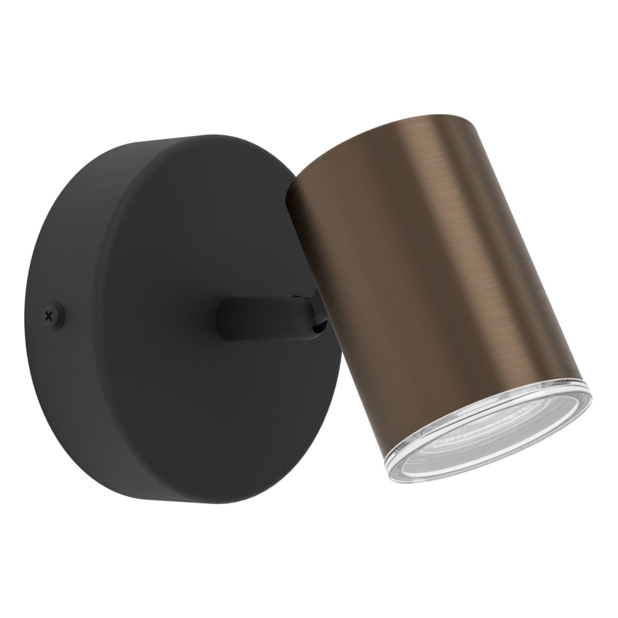 Eglo - Настенный точечный светильник для ванной 1xGU10/5W/230V IP44 чёрный/коричневый