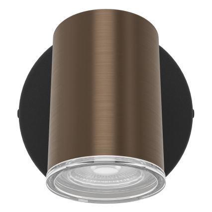 Eglo - Настенный точечный светильник для ванной 1xGU10/5W/230V IP44 чёрный/коричневый