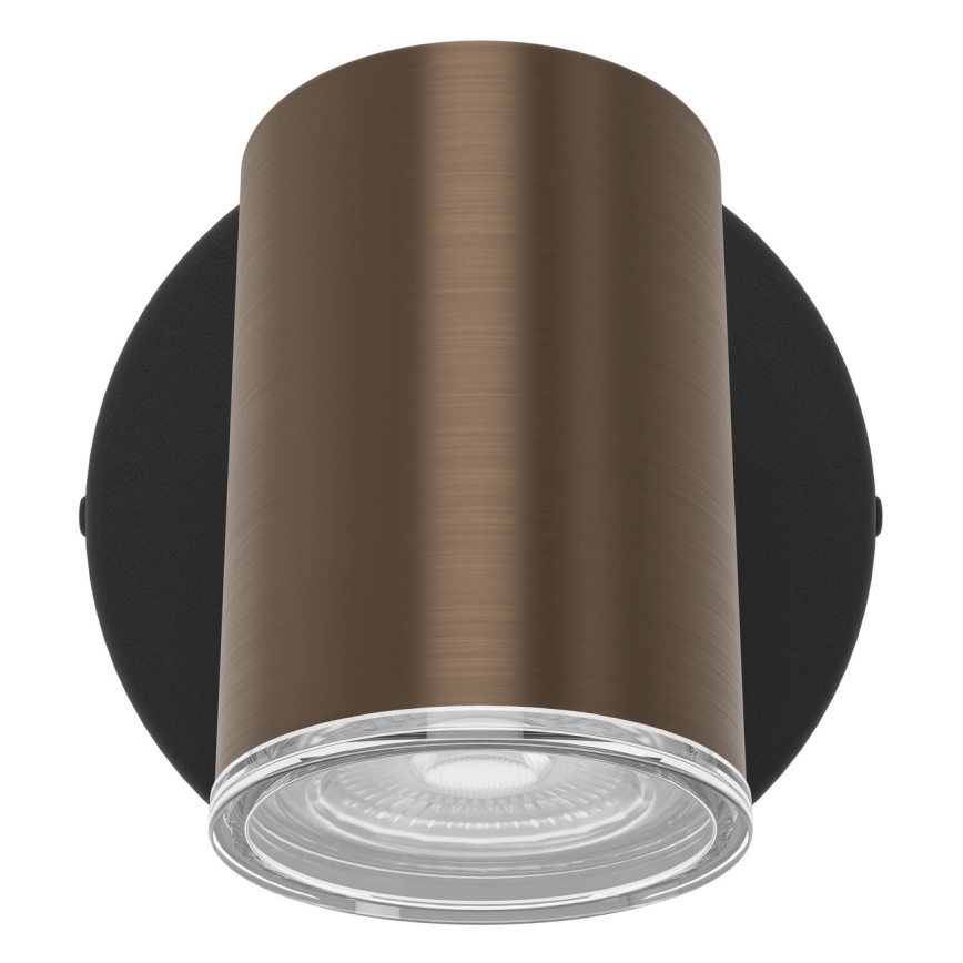 Eglo - Настенный точечный светильник для ванной 1xGU10/5W/230V IP44 чёрный/коричневый