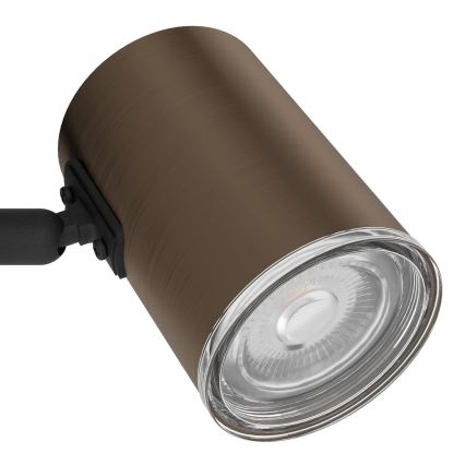 Eglo - Настенный точечный светильник для ванной 1xGU10/5W/230V IP44 чёрный/коричневый