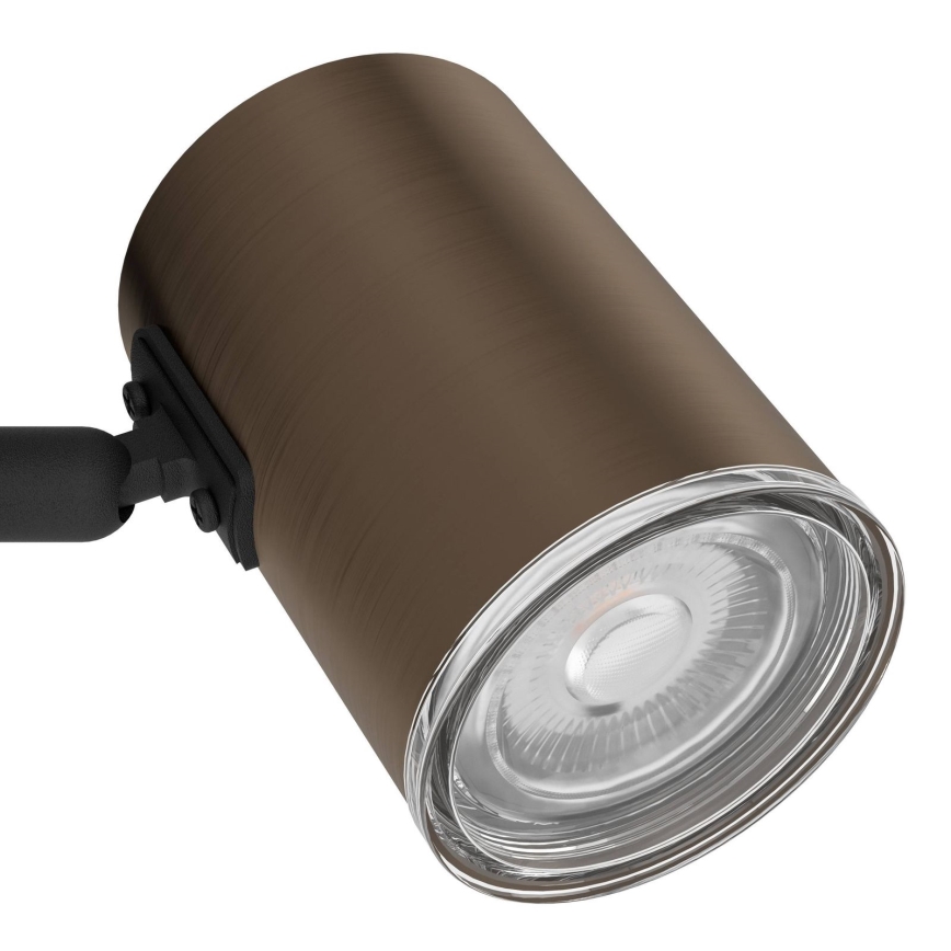 Eglo - Настенный точечный светильник для ванной 1xGU10/5W/230V IP44 чёрный/коричневый