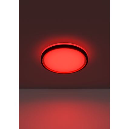 Eglo 300684 - LED RGBW стельовий світильник MALERAMARA-Z з регулюванням яскравості LED/14 Вт/230 В 2700–6500 К діаметр 35,7 см чорний/золотий + пульт дистанційного керування