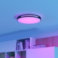 Eglo 300687 - LED RGBW диммируемый потолочный светильник MONTEGRANARO-Z LED/18,5W/230V 2700-6500K диам. 39,4 см черный + пульт дистанционного управления