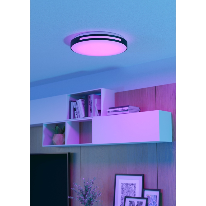 Eglo 300687 - LED RGBW диммируемый потолочный светильник MONTEGRANARO-Z LED/18,5W/230V 2700-6500K диам. 39,4 см черный + пульт дистанционного управления