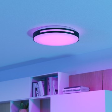 Eglo 300687 - LED RGBW димований стельовий світильник MONTEGRANARO-Z LED/18,5W/230V 2700-6500K діаметр 39,4 см чорний + пульт дистанційного керування