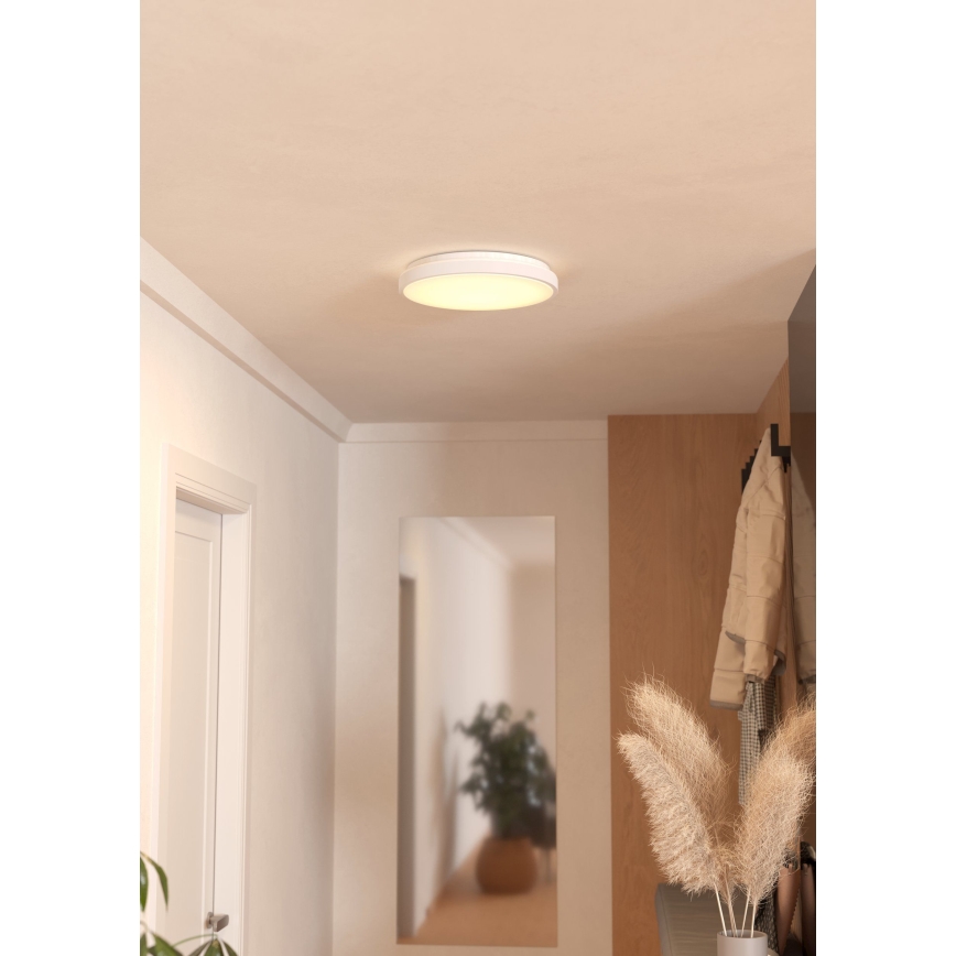 Eglo 300689 - LED RGBW затемнюваний стельовий світильник MONTARELLINO-Z LED/18,5W/230V 2700-6500K діаметр 38,7 см білий + пульт дистанційного керування