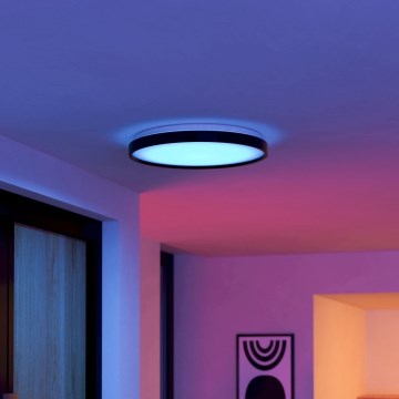 Eglo 300692- LED RGBW димований стельовий світильник MOZONCILLO-Z LED/28,3W/230V 2700-6500K діам. 48,4 см чорний + з пультом дистанційного керування