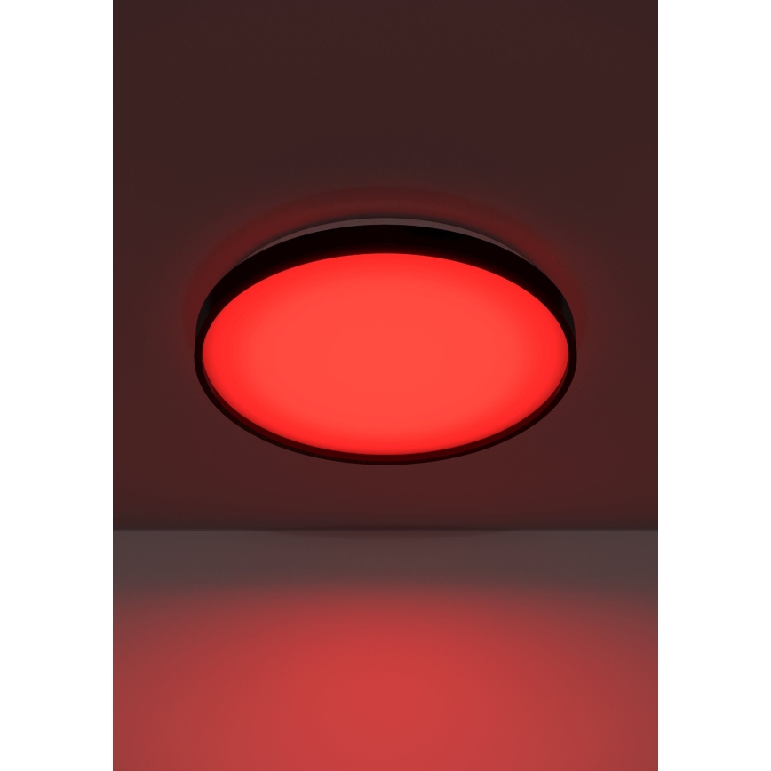 Eglo 300692- LED RGBW димований стельовий світильник MOZONCILLO-Z LED/28,3W/230V 2700-6500K діам. 48,4 см чорний + з пультом дистанційного керування