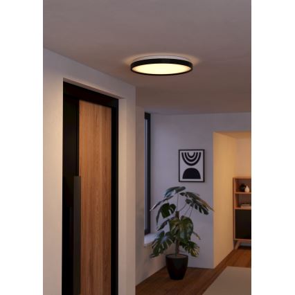 Eglo 300692- LED RGBW димований стельовий світильник MOZONCILLO-Z LED/28,3W/230V 2700-6500K діам. 48,4 см чорний + з пультом дистанційного керування