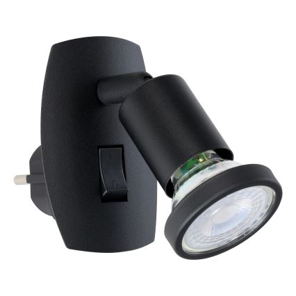 Eglo - LED-светильник в розетку 1xGU10/4,5W/230V черный