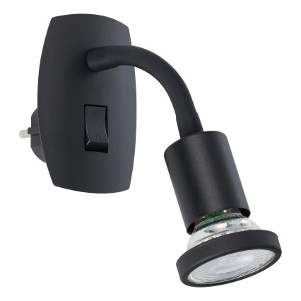 Eglo - LED светильник в розетку 1xGU10/4,5W/230V черный