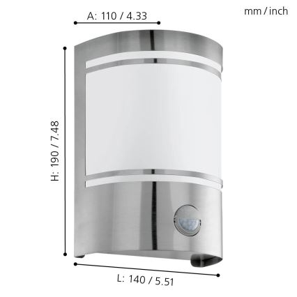 EGLO - Зовнішній світильник 1xE27/40W IP44