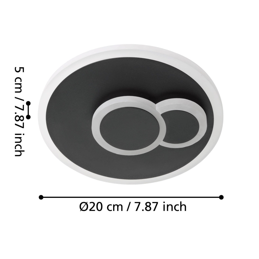 Eglo - Cветодиодный потолочный светильник LED/7,8W/230V диаметр 20 см черный
