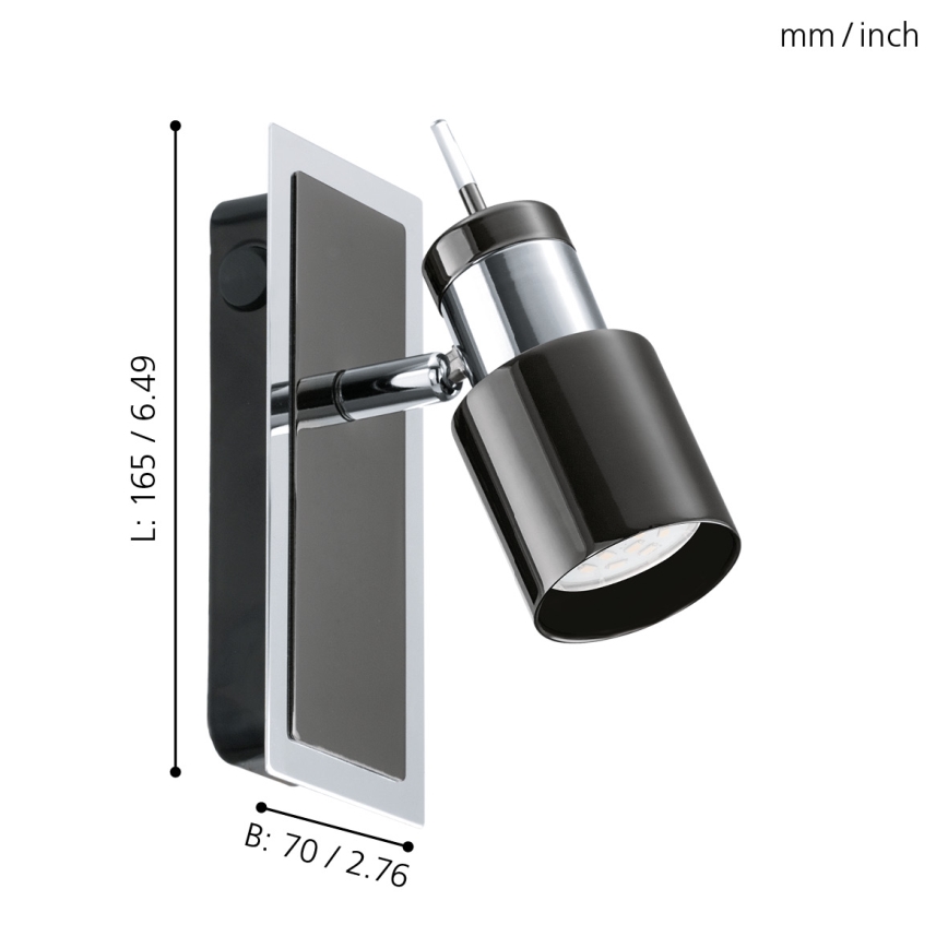 Eglo - Точковий LED світильник 1xGU10/5W/230V чорний