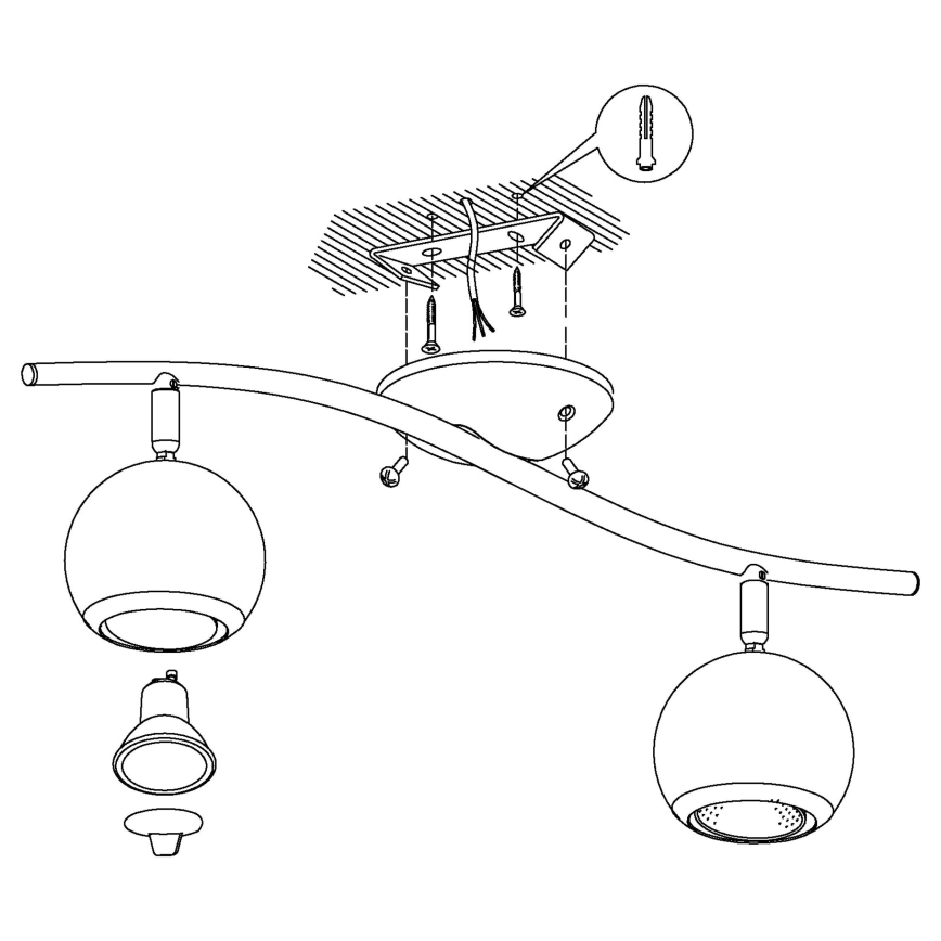 EGLO - Точковий LED світильник 2xGU10/3W LED