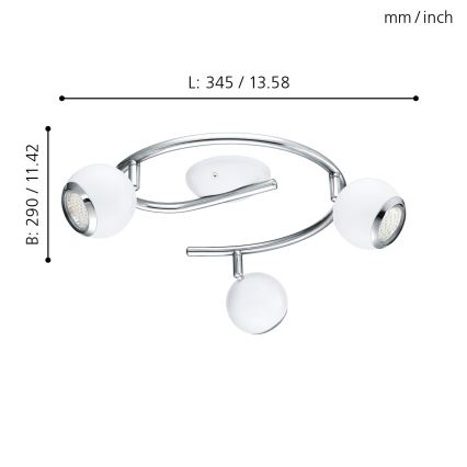 EGLO - Точковий LED світильник 3xGU10/3W LED