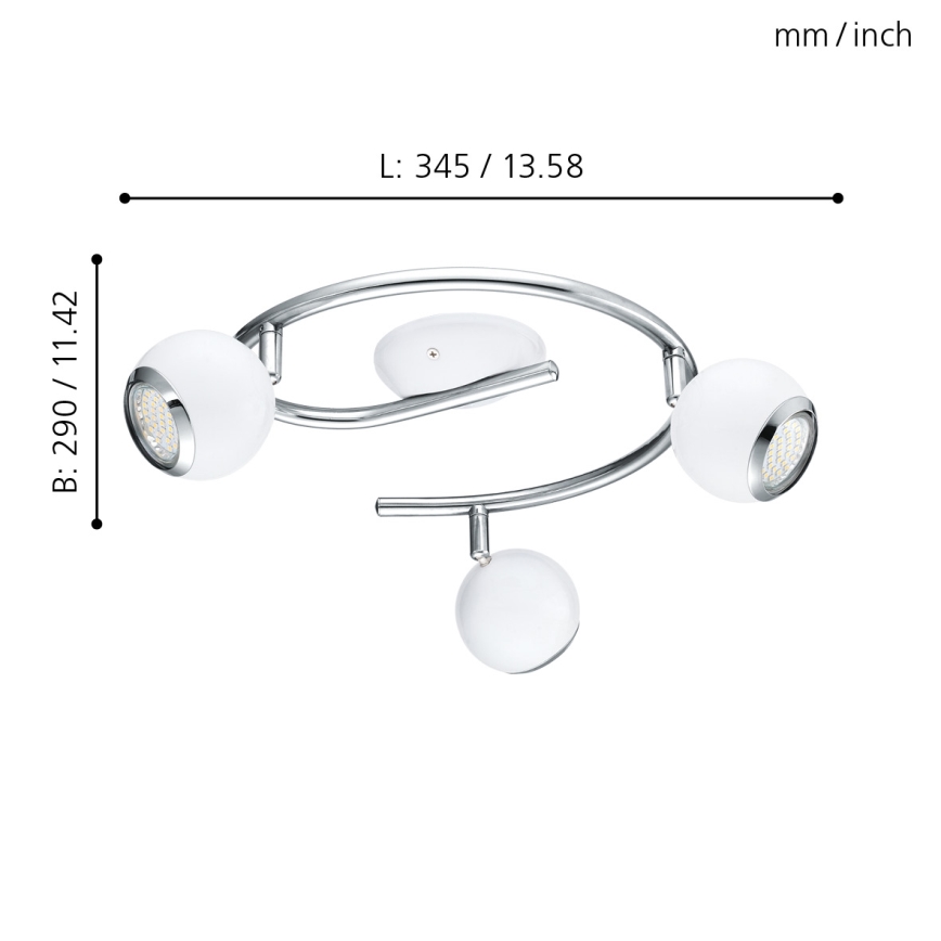 EGLO - Точковий LED світильник 3xGU10/3W LED