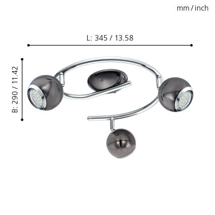 EGLO - Світлодіодний прожектор 3xGU10/3W LED