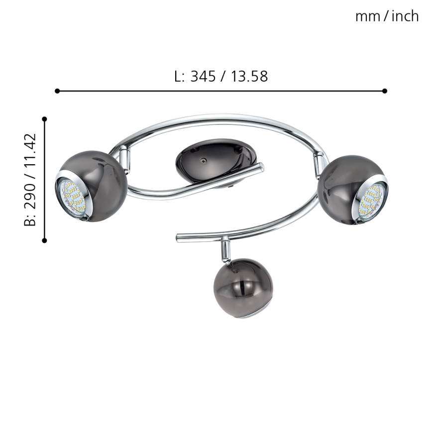 EGLO - Світлодіодний прожектор 3xGU10/3W LED