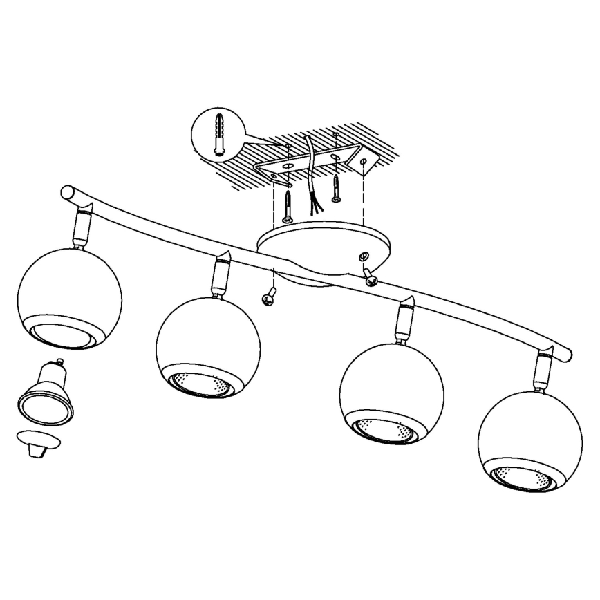 EGLO - Светодиодный точечный светильник 4xGU10/3W LED