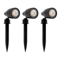 Eglo 31028 - комплект из 3 LED RGBW наружных светильников NEMA-C, 1xGU10/5W/230V, 2700-6500K, IP44, черный + пульт дистанционного управления