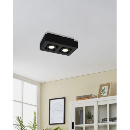 Eglo 31063 - LED точечный светильник MENDOZA 2xLED/4,7 Вт/230 В/3000 К черный