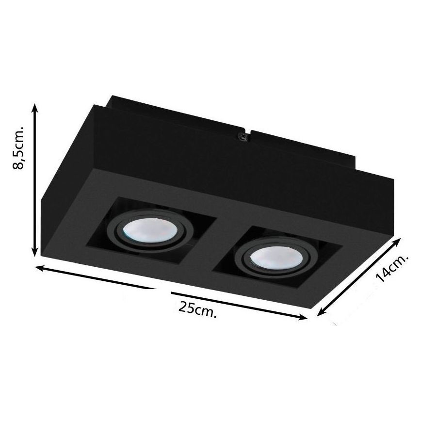 Eglo 31063 - LED точковий світильник MENDOZA 2xLED/4,7W/230V 3000K чорний