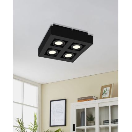 Eglo 31065 - LED точечный светильник MENDOZA 4xLED/4,7W/230V 3000K чёрный