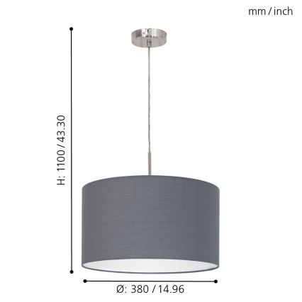 Eglo - Подвесная люстра 1xE27/60W/230V