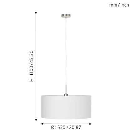 Eglo - Люстра на тросе 1xE27/60W/230V