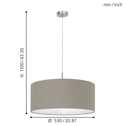 Eglo - Люстра на тросі 1xE27/60W/230V