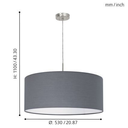 Eglo - Подвесная люстра 1xE27/60W/230V