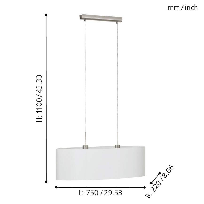 Eglo - Люстра на тросе 2xE27/60W/230V