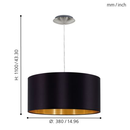 Eglo - Люстра на тросе 1xE27/60W/230V