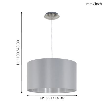 Eglo - Подвесная люстра 1xE27/60W/230V